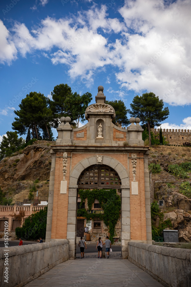 Old Stone entrance gate in The Old town of Toledo, Spain