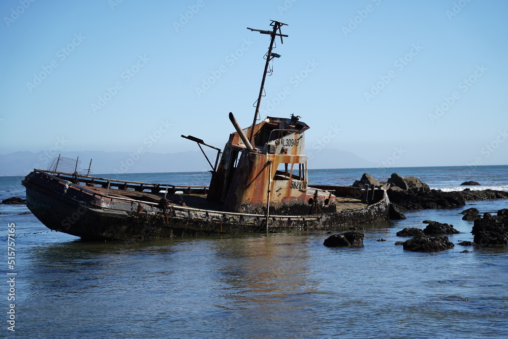 old boat in the sea