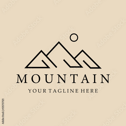 mountain logo line art, icon and symbol vector illustration design