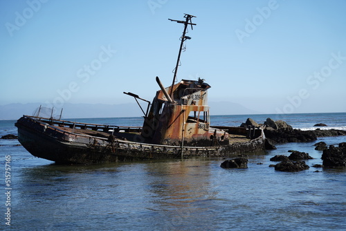 old boat in the sea