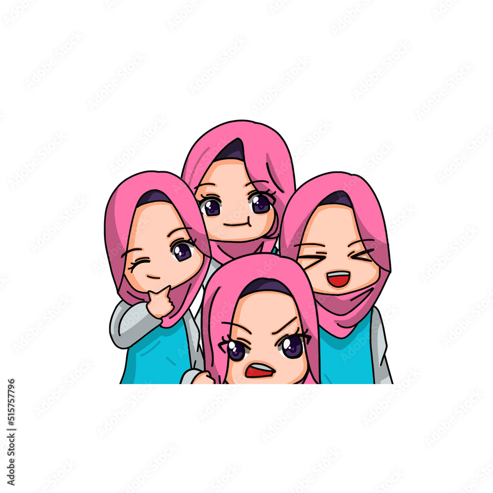 Cute Female Muslim Character. Cute Female Muslim Character.