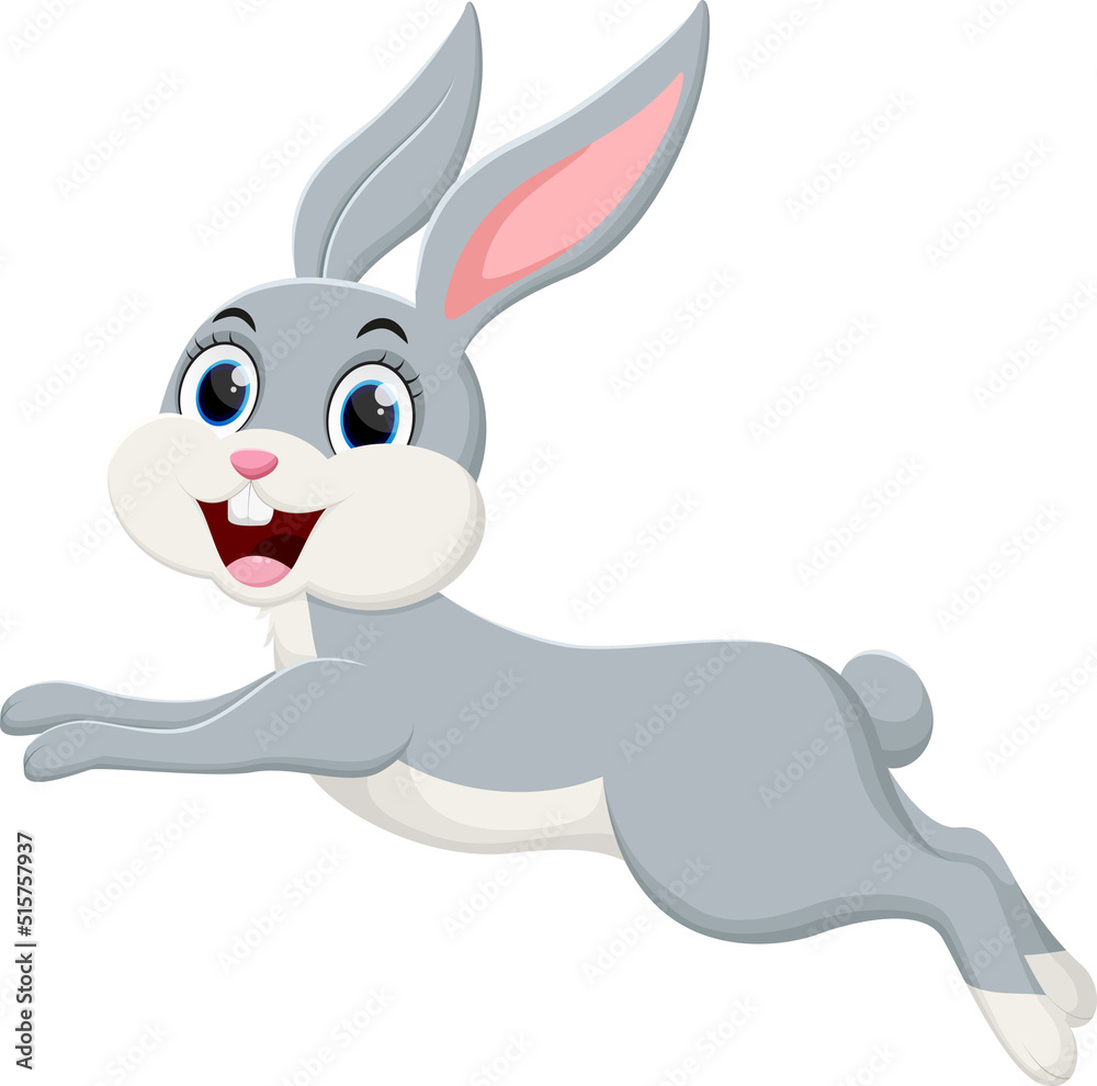 cartoon happy rabbit jumping cartoon happy rabbit jumping