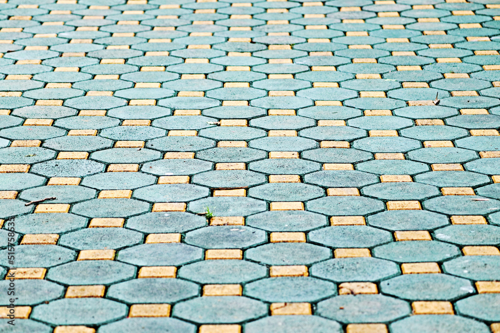 Fototapeta premium The brick block floor background