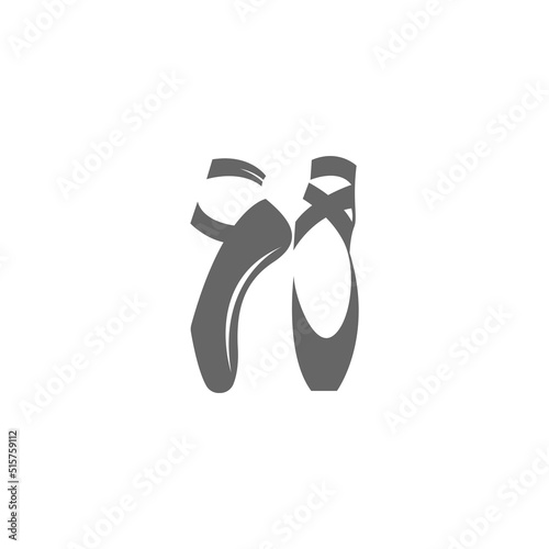 Ballet shoes icon logo illustration