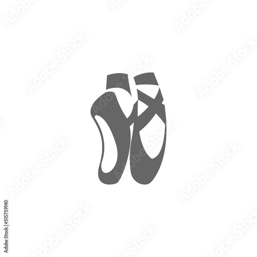 Ballet shoes icon logo illustration