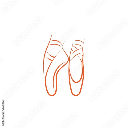 Ballet shoes icon logo illustration