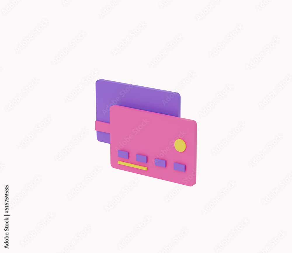 3D credit card. 3d render illustration 3D credit card. 3d render illustration