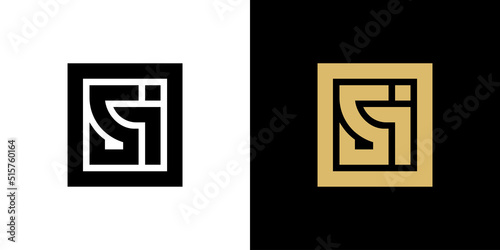 Initial letter Si logo, creative typography logo vector