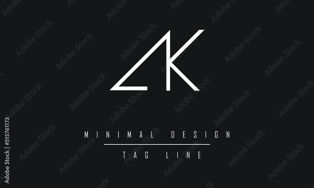 KA or AK Logo Design Vector Art Illustration KA or AK Logo Design Vector Art Illustration