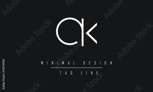 KA or AK Logo Design Vector Art Illustration 