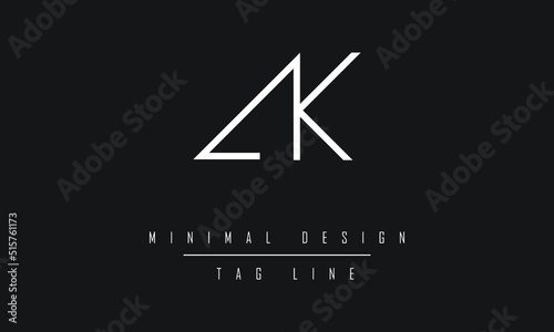 KA or AK Logo Design Vector Art Illustration 