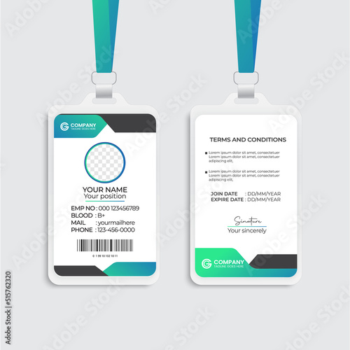 Modern and creative corporate company employee id card template
