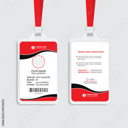 Modern and creative corporate company employee id card template