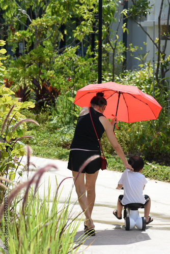 mother son in a park
