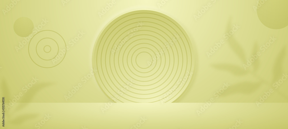Abstract minimal scene with geometric forms. cylinder podium display or showcase mockup for product in green yellow background with paper leaves.
Abstract minimal scene with geometric forms. cylinder podium display or showcase mockup for product in green yellow background with paper leaves.