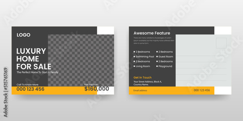 Real Estate Postcard Template Design