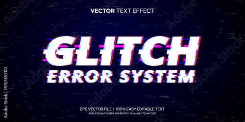 modern glitch editable trendy text effect