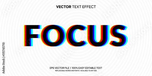 stay focus glitch editable text effect photo