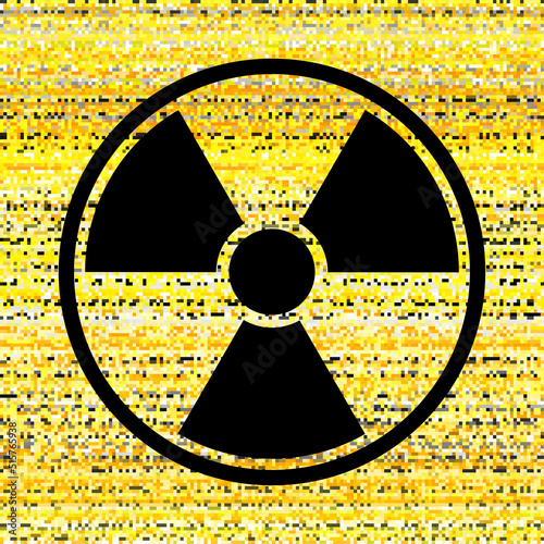 Nuclear radiation symbol on grunge wall. Vector background