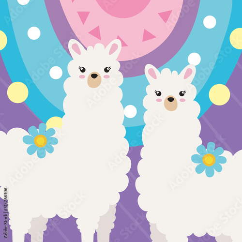 two llamas in poster