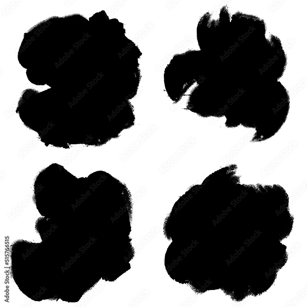 A black uneven spot to create a silhouette. An impression with ragged edges. Isolated on a white transparent background. A black uneven spot to create a silhouette. An impression with ragged edges. Isolated on a white transparent background.