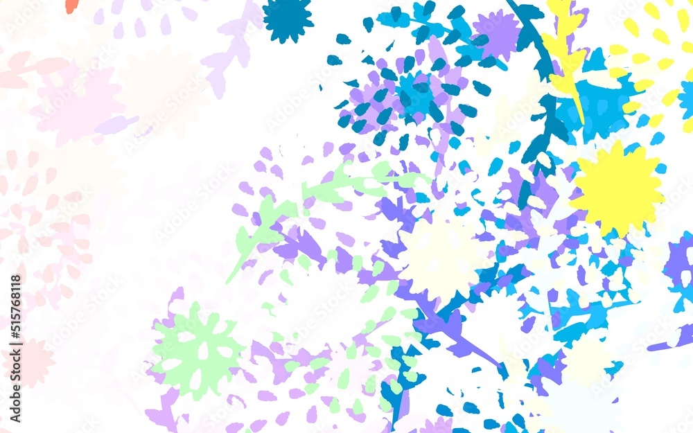 Light Multicolor vector doodle background with flowers, roses.