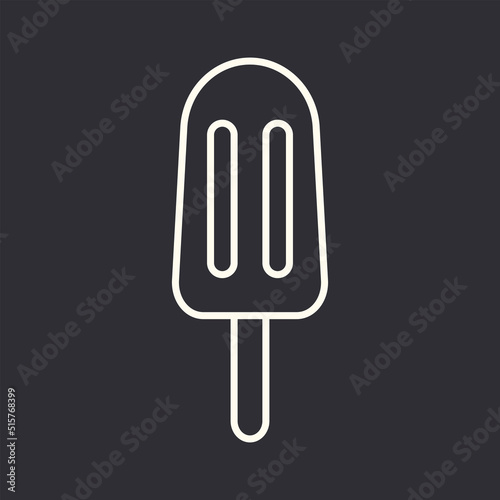 Ice cream simple vector illustration. Food dessert icon in flat style