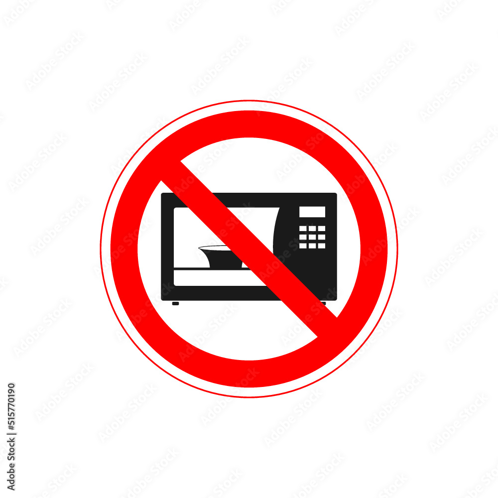 No microwave icon isolated on white background. Not allow microwave sign No microwave icon isolated on white background. Not allow microwave sign