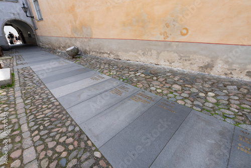 The path of History on the street in Tallinn, Estonia