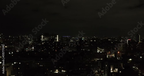 Wallpaper Mural Stationary nighttime aerial shot over the Harlem neighborhood of New York City in the winter Torontodigital.ca