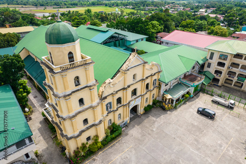 Alaminos, Pangasinan, Philippines - Aerial of the Saint Joseph the Patriarch Cathedral Parish in the city proper. photo