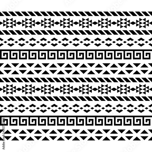 Polynesian Maori aztec tribal seamless pattern. Background for fabric, wallpaper, card template, wrapping paper, carpet, textile, cover. ethnic tattoo style pattern
