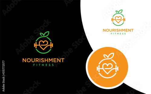 fitness nourishment modern logo vector