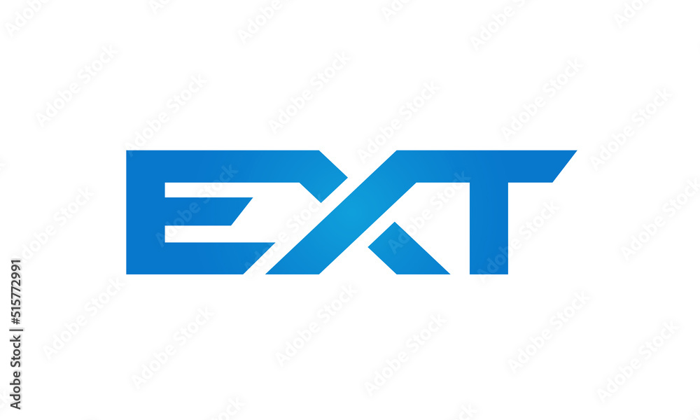 Connected EXT Letters logo Design Linked Chain logo Concept Connected EXT Letters logo Design Linked Chain logo Concept