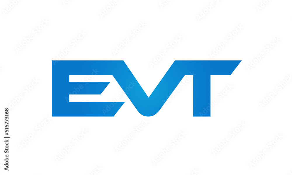 Connected EVT Letters logo Design Linked Chain logo Concept Connected EVT Letters logo Design Linked Chain logo Concept