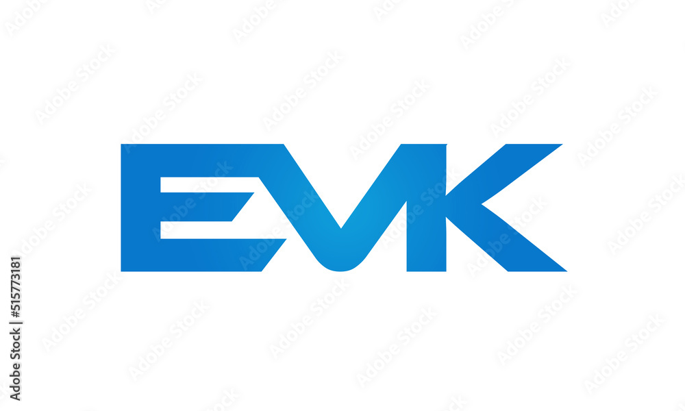 Connected EVK Letters logo Design Linked Chain logo Concept Connected EVK Letters logo Design Linked Chain logo Concept