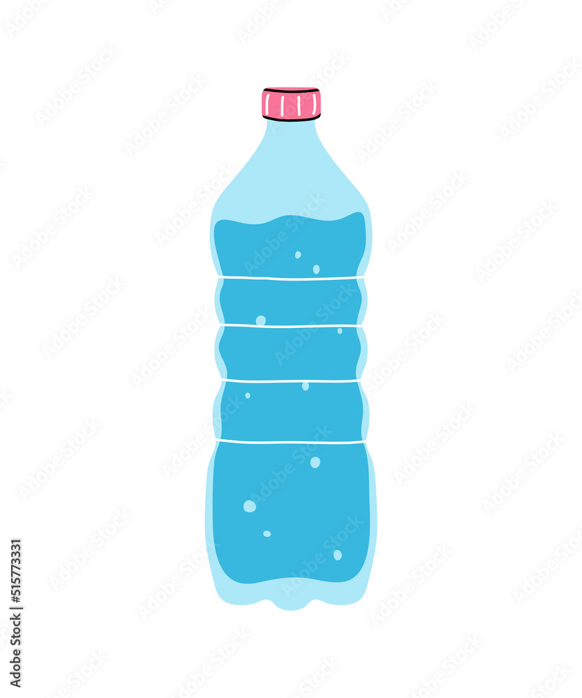 Bottle of clean mineral water clipart in flat line modern style. Healthy lifestyle, hydrate motivation, drink more water concept. Hand drawn vector illustration for poster, wall art, banner. Bottle of clean mineral water clipart in flat line modern style. Healthy lifestyle, hydrate motivation, drink more water concept. Hand drawn vector illustration for poster, wall art, banner.