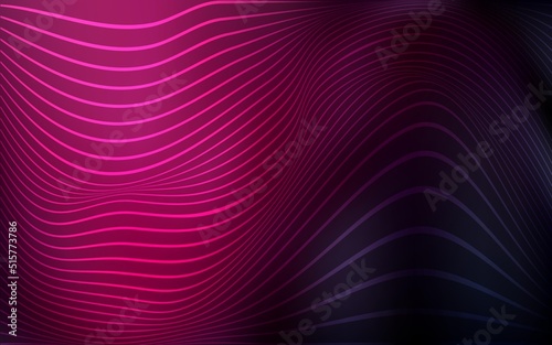 Dark Pink vector background with bent ribbons.