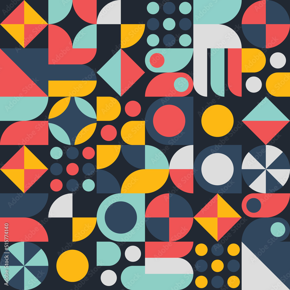 Geometric shapes seamless pattern abstract background with flat style Geometric shapes seamless pattern abstract background with flat style