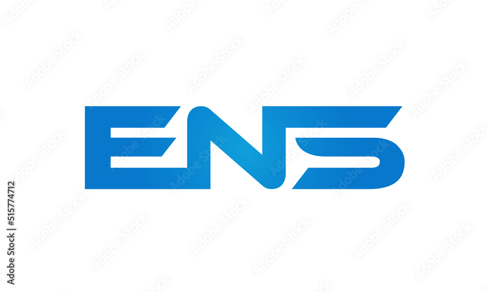 Connected ENS Letters logo Design Linked Chain logo Concept Connected ENS Letters logo Design Linked Chain logo Concept