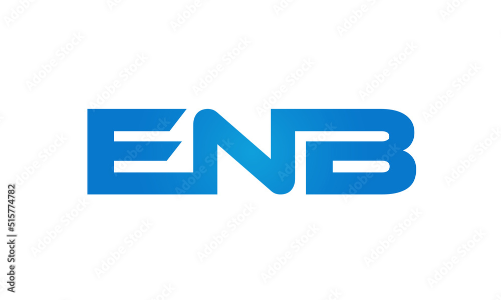 Connected ENB Letters logo Design Linked Chain logo Concept Connected ENB Letters logo Design Linked Chain logo Concept