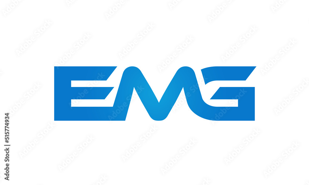 Connected EMG Letters logo Design Linked Chain logo Concept Connected EMG Letters logo Design Linked Chain logo Concept