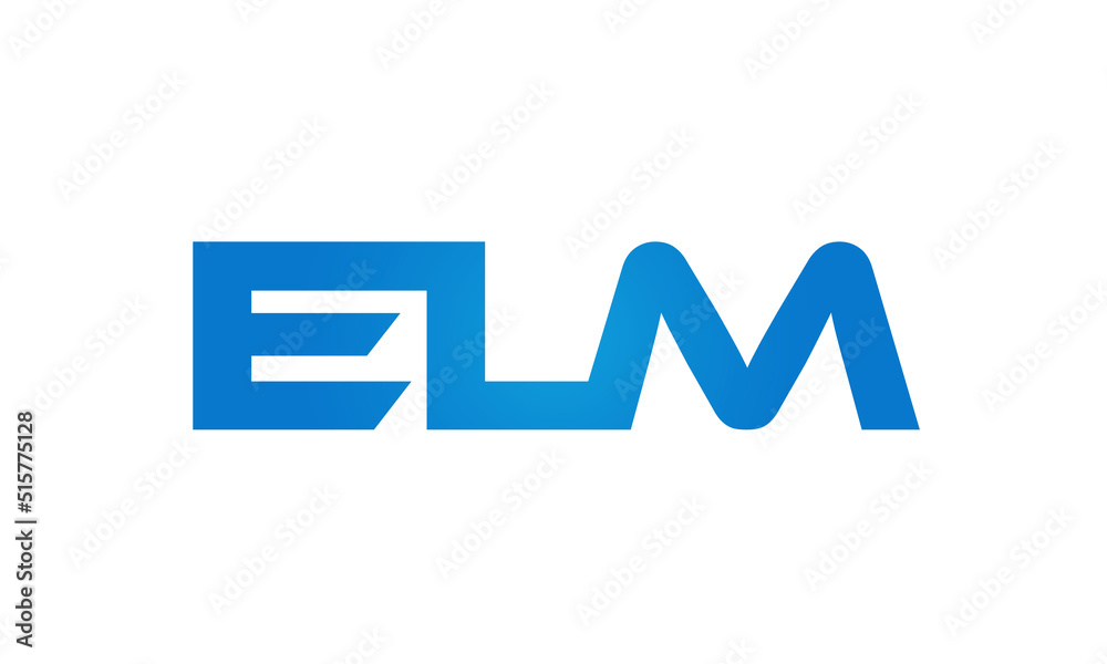 Connected ELM Letters logo Design Linked Chain logo Concept Connected ELM Letters logo Design Linked Chain logo Concept