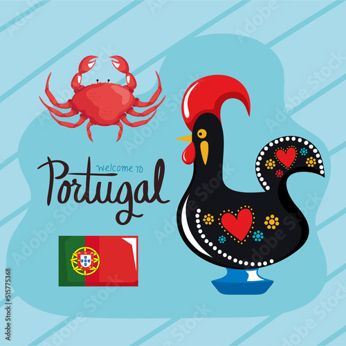 welcome to portugal lettering poster