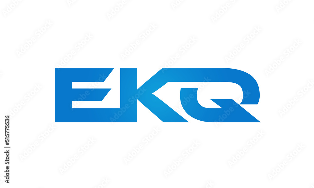 Connected EKQ Letters logo Design Linked Chain logo Concept Connected EKQ Letters logo Design Linked Chain logo Concept