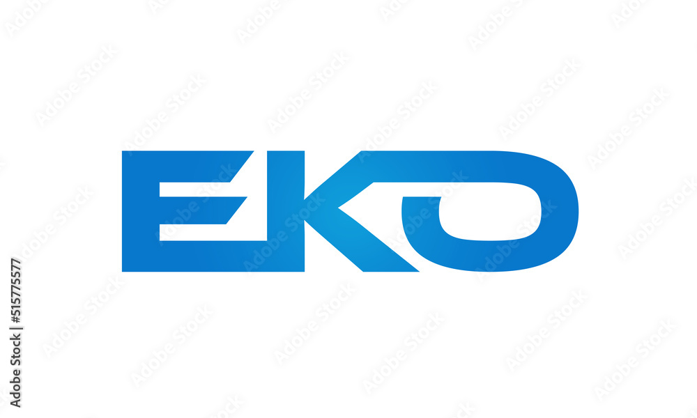 Connected EKO Letters logo Design Linked Chain logo Concept - obrazy, fototapety, plakaty 