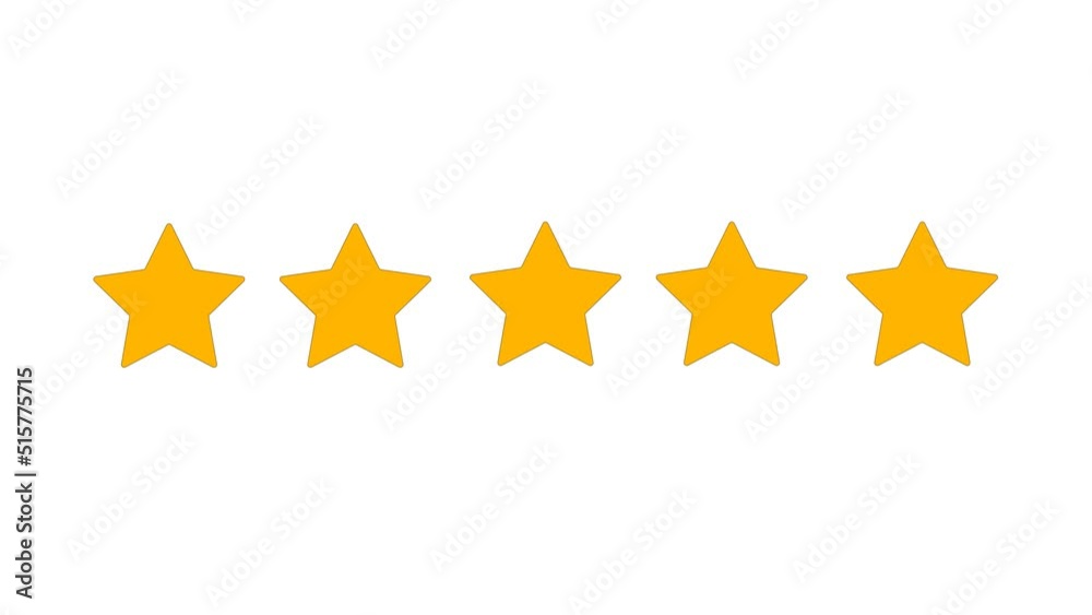rating stars. Five golden stars rating Animation 4k, alpha channel.4k video illustration rating stars. Five golden stars rating Animation 4k, alpha channel.4k video illustration