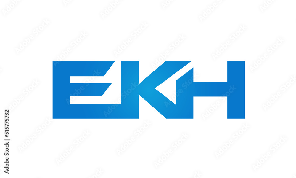 Connected EKH Letters logo Design Linked Chain logo Concept Connected EKH Letters logo Design Linked Chain logo Concept
