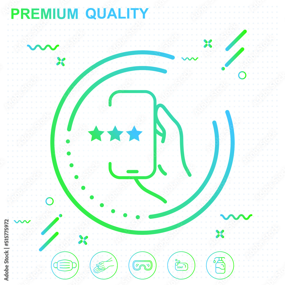 Obraz premium three stars customer product rating review icon illustration - modern design