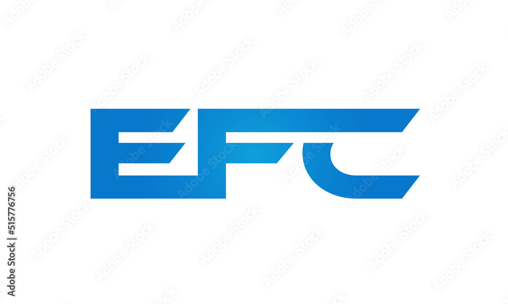 Connected EFC Letters logo Design Linked Chain logo Concept Connected EFC Letters logo Design Linked Chain logo Concept
